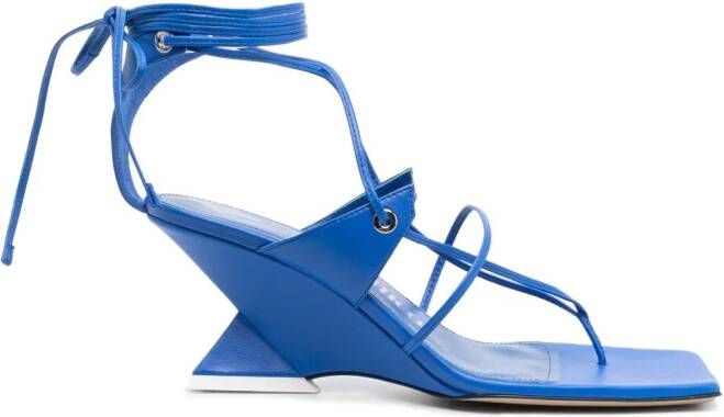 The Attico Cheope 80mm lace-up sandals Blauw