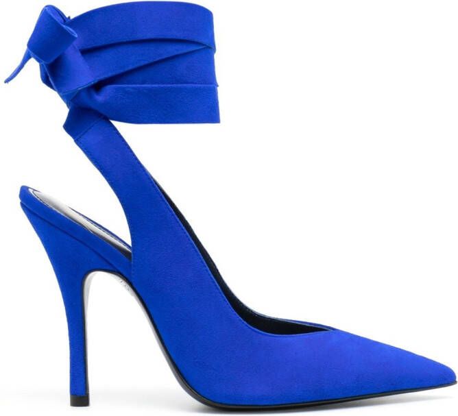 The Attico Venus leren slingback pumps Blauw