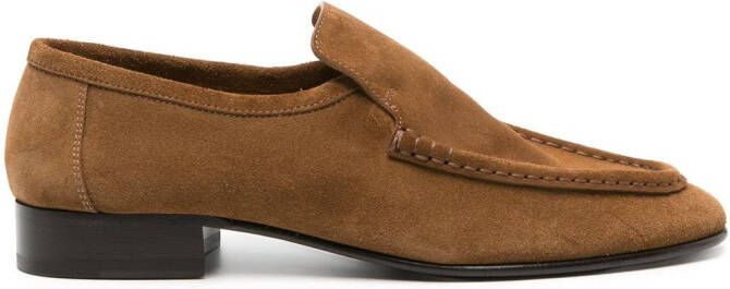 The Row Soft suède loafers Bruin