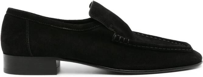 The Row Soft suède loafers Zwart