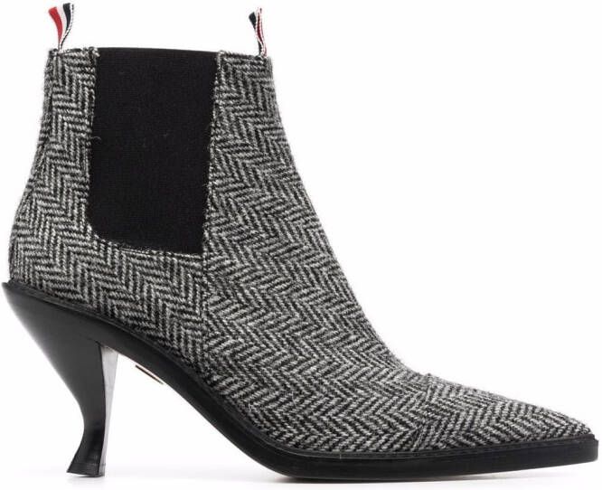 Thom Browne Chelsea pumps met visgraatpatroon Zwart