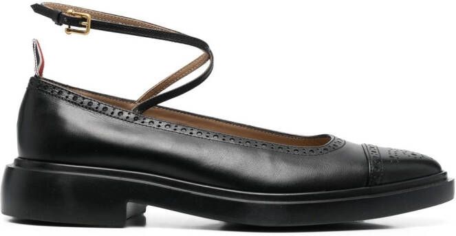 Thom Browne Kilt Varsity leren loafers Zwart