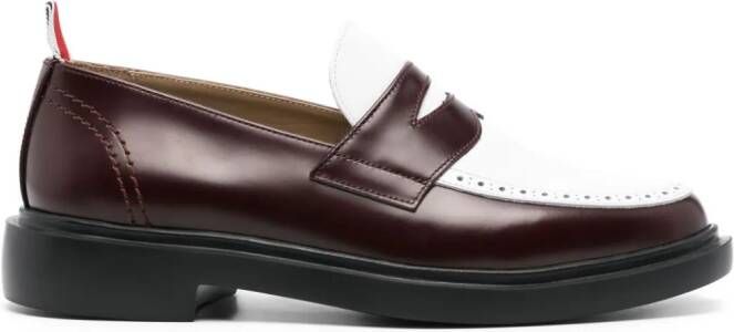 Thom Browne Leren loafers met vlakken Wit