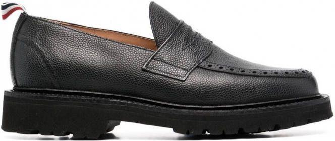 Thom Browne Leren loafers Zwart