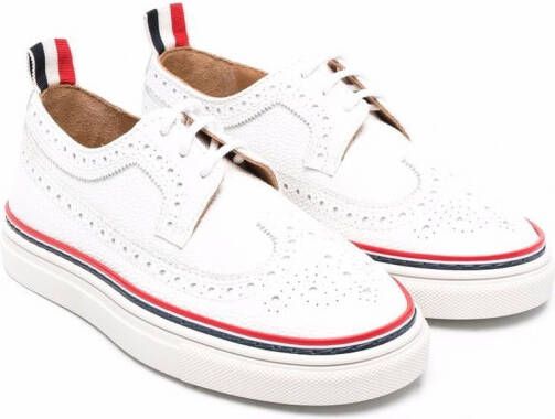 Thom Browne Kids Longwing leren sneakers Wit