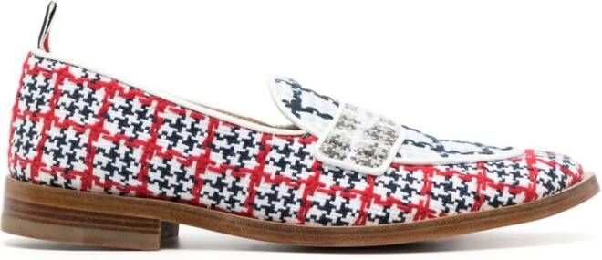 Thom Browne Loafers met pied-de-poule print Blauw