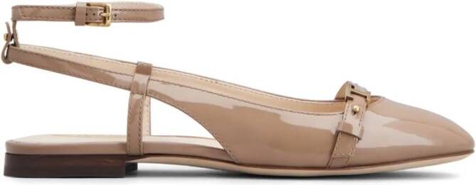 Tod's Ballerina's met logoplakkaat Beige