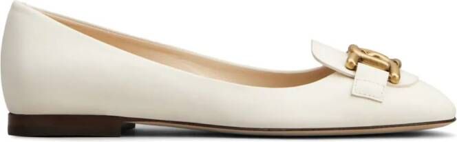 Tod's Ballerina's met logoplakkaat Wit