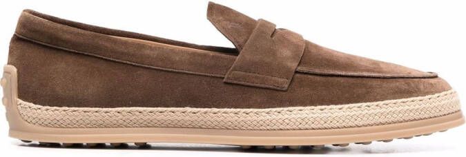 Tod's Geweven loafers Bruin