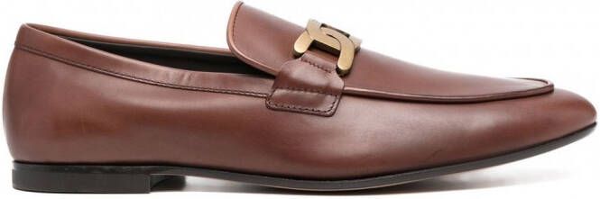 Tod's Kate loafers met kettingdetail Bruin