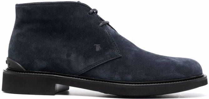 Tod's Suède veterlaarzen Blauw