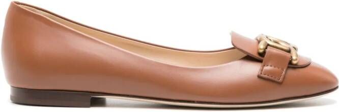 Tod's Leren ballerina's met ronde neus Bruin