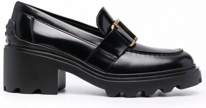 Tod's Loafers met logoplakkaat Zwart