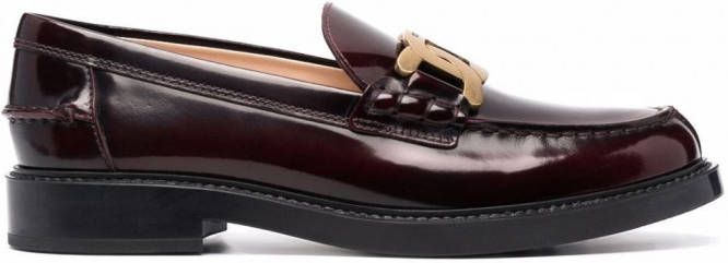 Tod's Loafers met logoplakkaat Rood