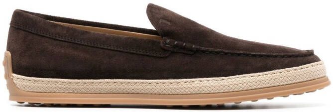 Tod's Loafers met raffia zool Zwart