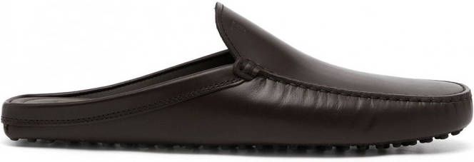 Tod's Sabot leren slippers Bruin