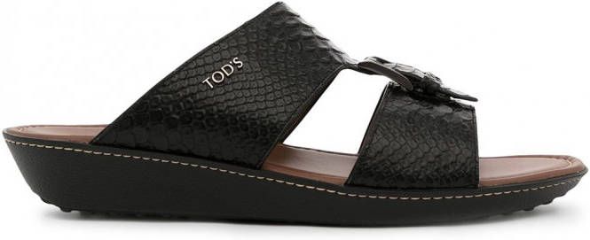 Tod's Sandalen met slangenhuid-effect Zwart