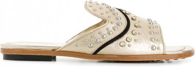 Tod's studs slippers Metallic