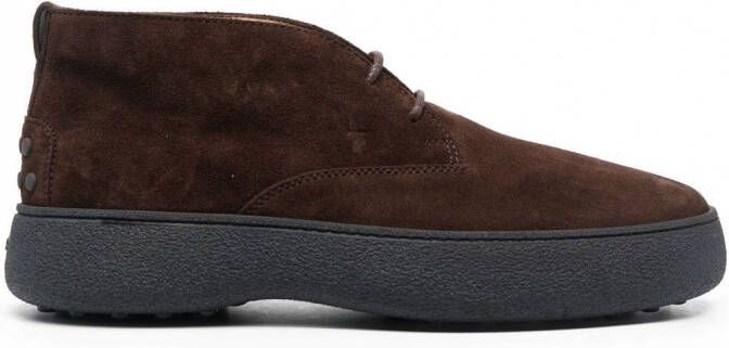 Tod's Suède veterlaarzen Bruin