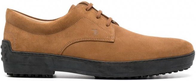 Tod's Suède veterschoenen Bruin