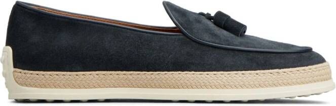 Tod's Suède loafers met kwastje Blauw