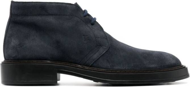 Tod's Suède veterlaarzen Blauw