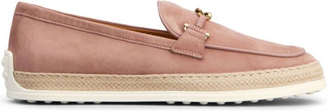 Tod's VLogo leren espadrilles Roze