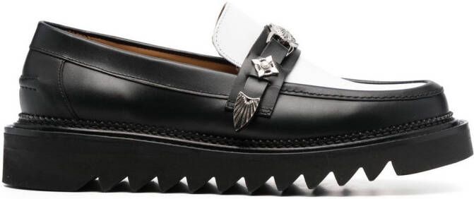 Toga Virilis Tweekleurige loafers Zwart