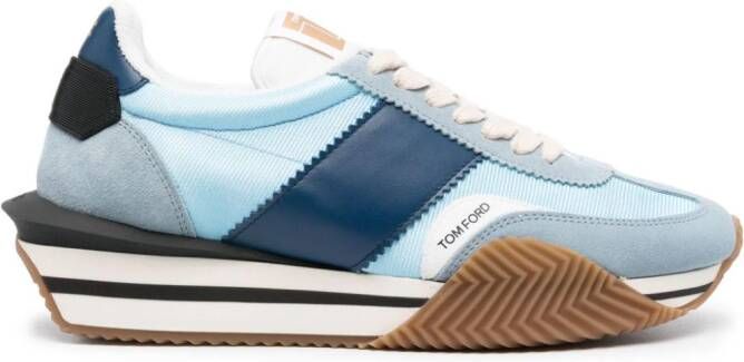 TOM FORD James sneakers met suède vlakken Blauw