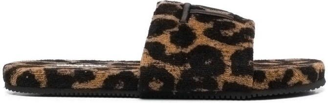 TOM FORD Slippers met luipaardprint Bruin