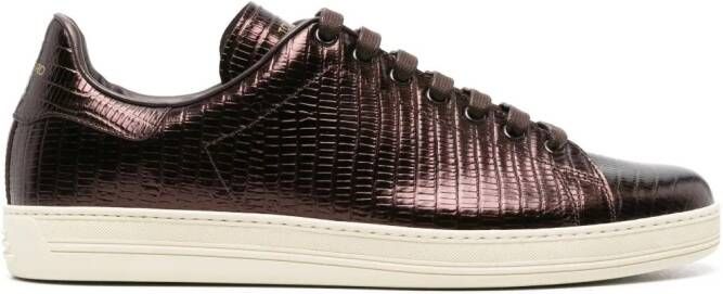 TOM FORD Warwick leren sneakers Bruin