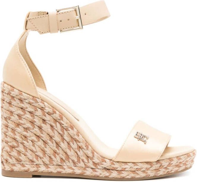 Tommy Hilfiger 110 mm espadrilles met logoplakkaat Bruin