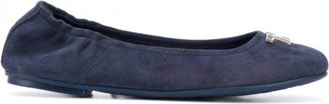 Tommy Hilfiger Ballerina's met logoplakkaat Blauw