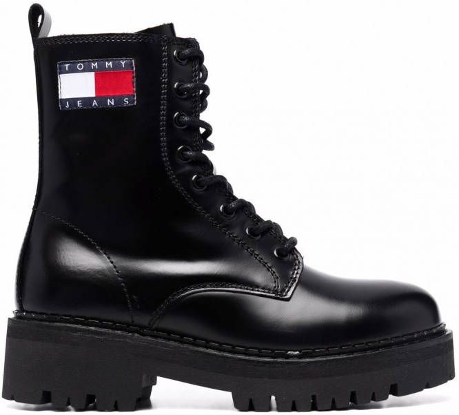 Tommy Hilfiger Cleat combat boots Zwart