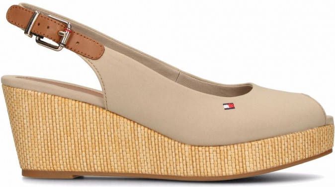 Tommy Hilfiger Elba slingback sandalen met sleehak Grijs