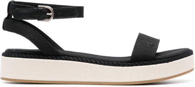 Tommy Hilfiger Sandalen met geborduurd logo Zwart