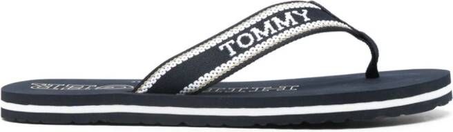 Tommy Hilfiger Teenslippers met logo jacquard Blauw