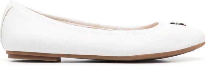 Tommy Hilfiger Ballerina's met logoplakkaat Wit