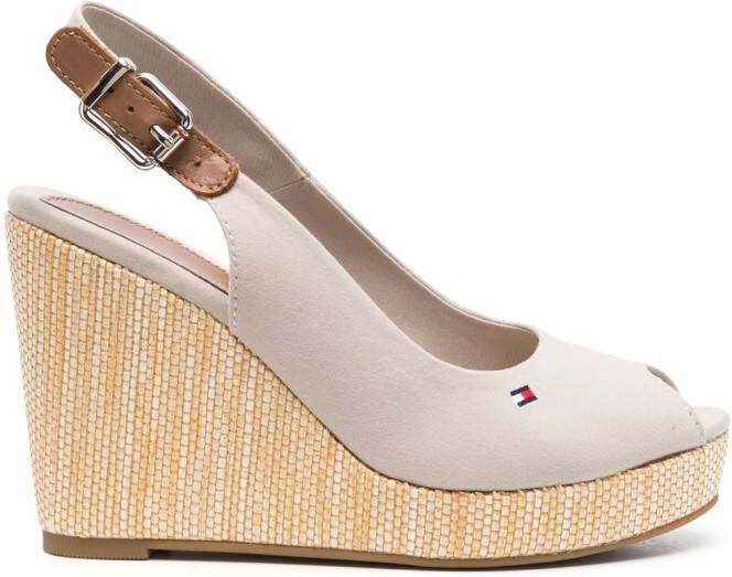 Tommy Hilfiger Slingback sandalen met sleehak Beige