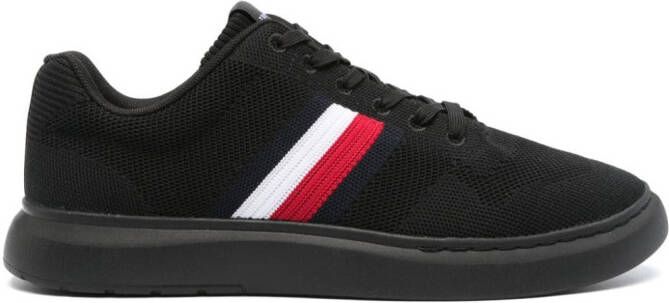 Tommy Hilfiger Sneakers met zijstreep en mesh Zwart