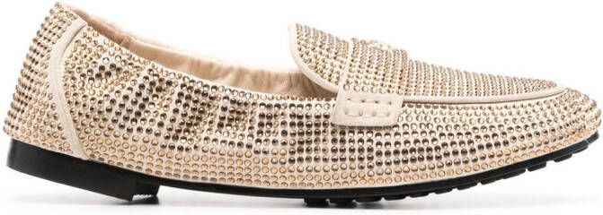 Tory Burch Loafers verfraaid met kristallen Beige