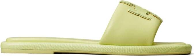 Tory Burch Double T leren slippers Groen