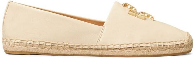 Tory Burch Eleanor leren espadrilles Beige