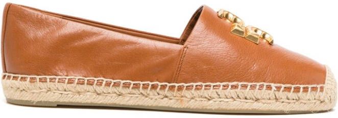 Tory Burch Eleanor leren espadrilles Bruin