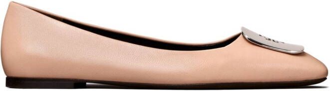 Tory Burch Georgia leren ballerina's Roze