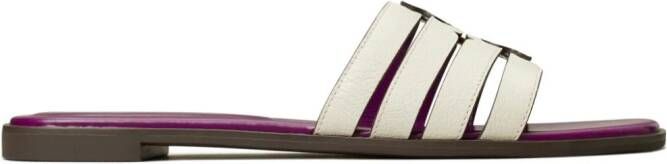 Tory Burch Ines leren slippers Paars