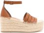 Tory Burch Ines espadrilles met sleehak Bruin - Thumbnail 1