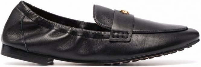 Tory Burch Leren loafers Zwart