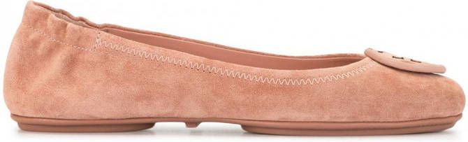 Tory Burch Suède ballerina's Roze