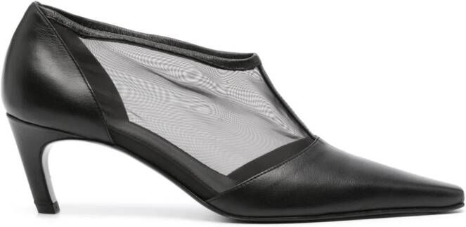 TOTEME 60mm Pumps met mesh en T-bandje Zwart